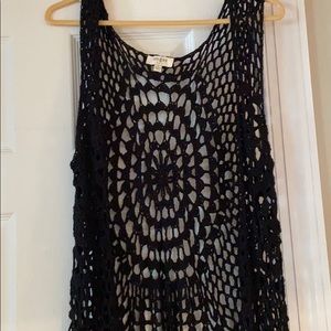 Crochet long Fringe vest